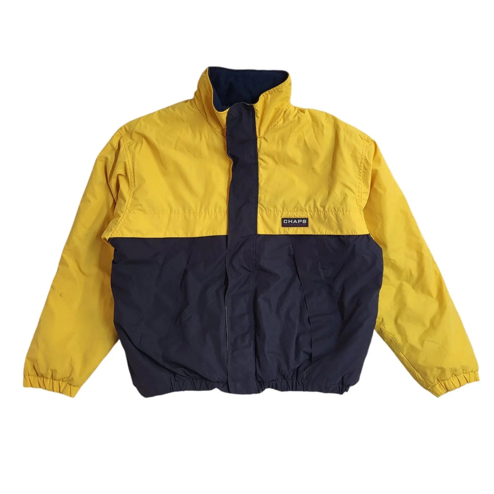 Ralph Lauren Chaps Yellow & Black 90s Zipped Vintage Jacket Uk Men's Size Large