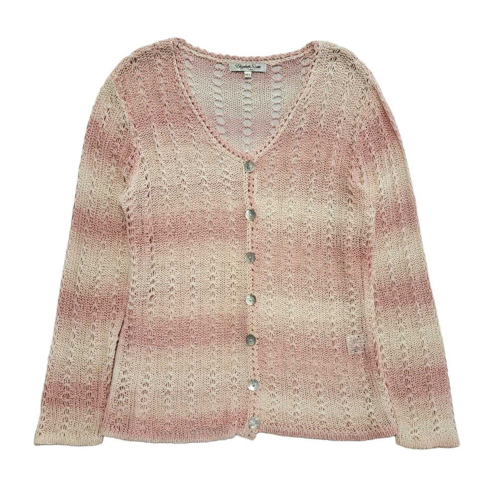 Elizabeth Scott 90s Vintage Pink Button Cardigan Uk Women's Size M/L