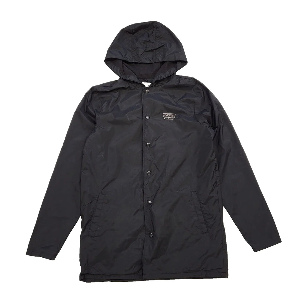 Vans Black Lightweight Hooded Snap Sports Jacket Uk Men's XS K60