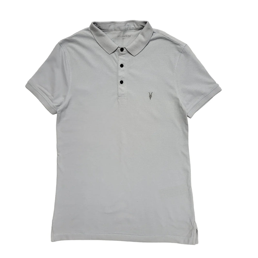 Allsaints Light Blue Short Sleeve Polo Slim Fit T-Shirt Uk Men's Small EE29