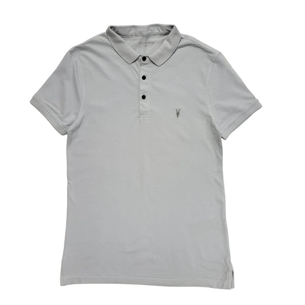 Allsaints Light Blue Short Sleeve Polo Slim Fit T-Shirt Uk Men's Small EE29