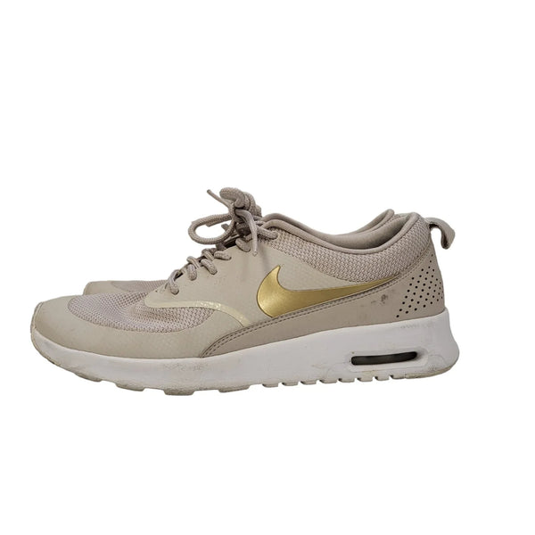Nike Air Max Thea Beige Canvas Lace-Up Sports Trainers Women's Uk Size 5