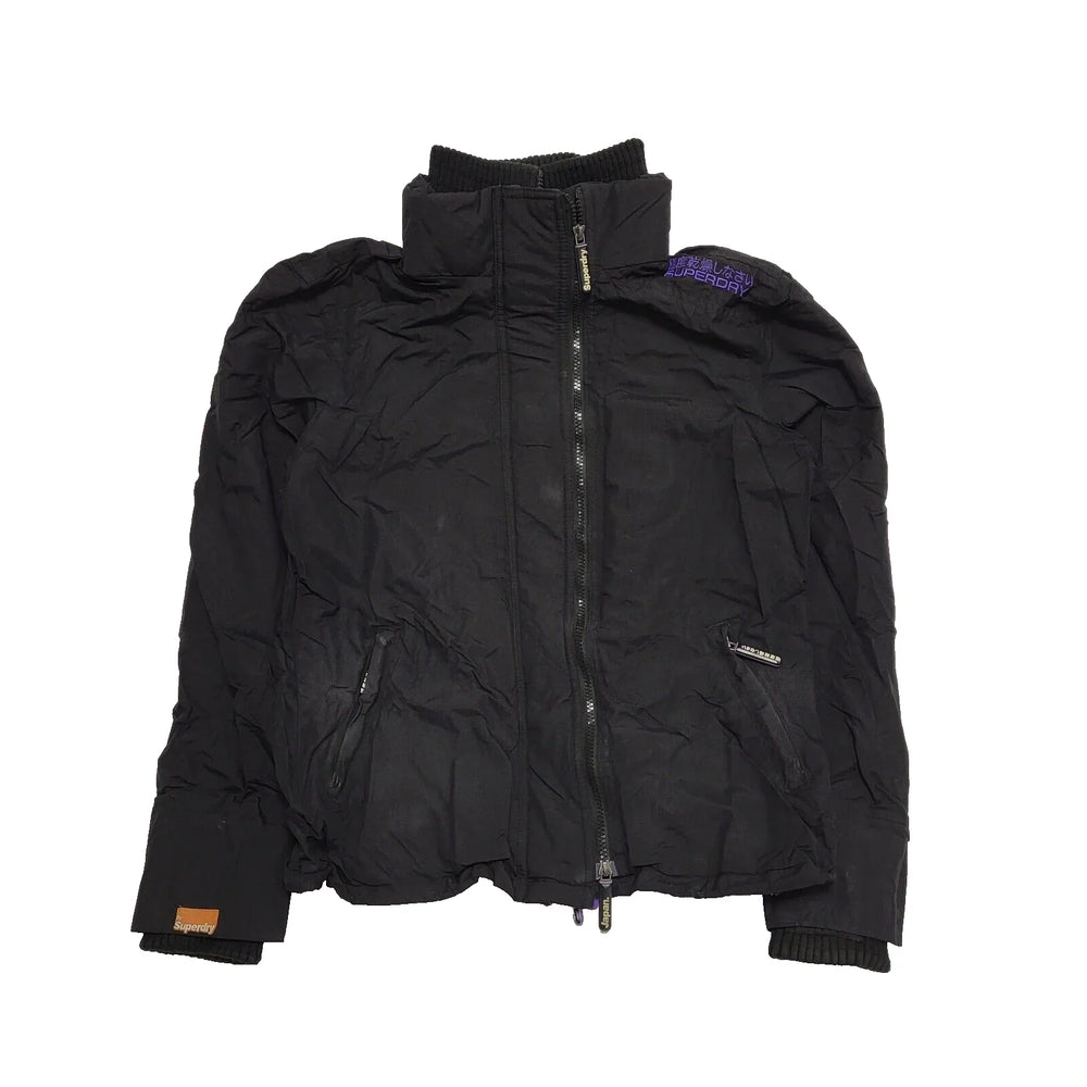 Superdry Wind Cheater Black Zipped Jacket UK Women's Medium K206