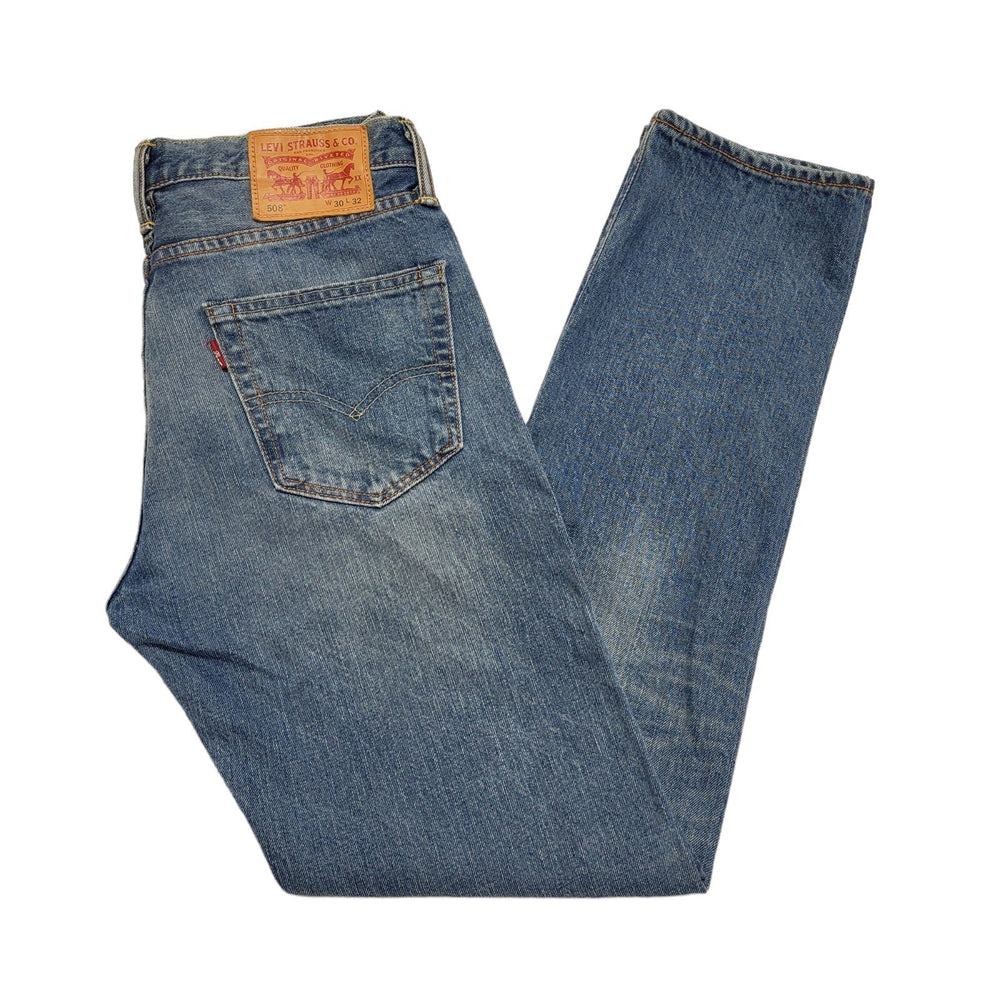 Levi's 508 Mid Blue Straight Leg Denim Jeans Uk Men's Size S W30 L32 DD227