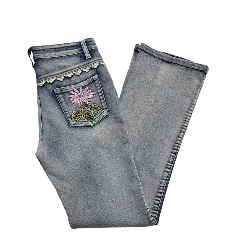 90s Vintage Skinny Bootcut Blue Denim Jeans Women's Size m 10 W29 L29