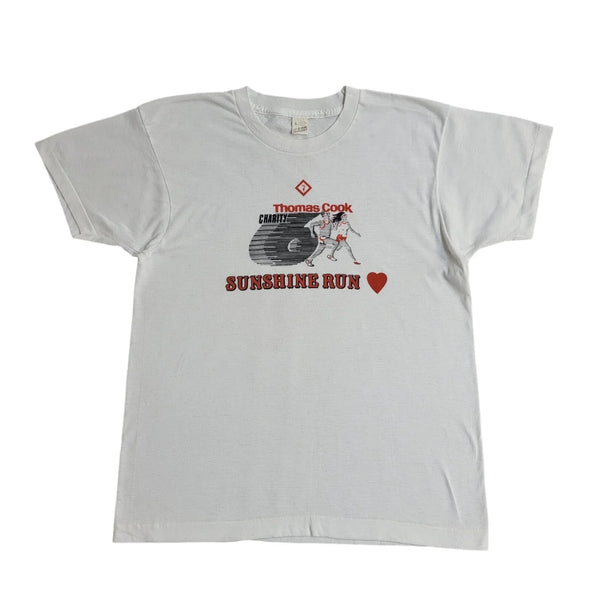 Screen Stars 90's White Sunshine Charity Run Single Stitch T-Shirt Men's L
