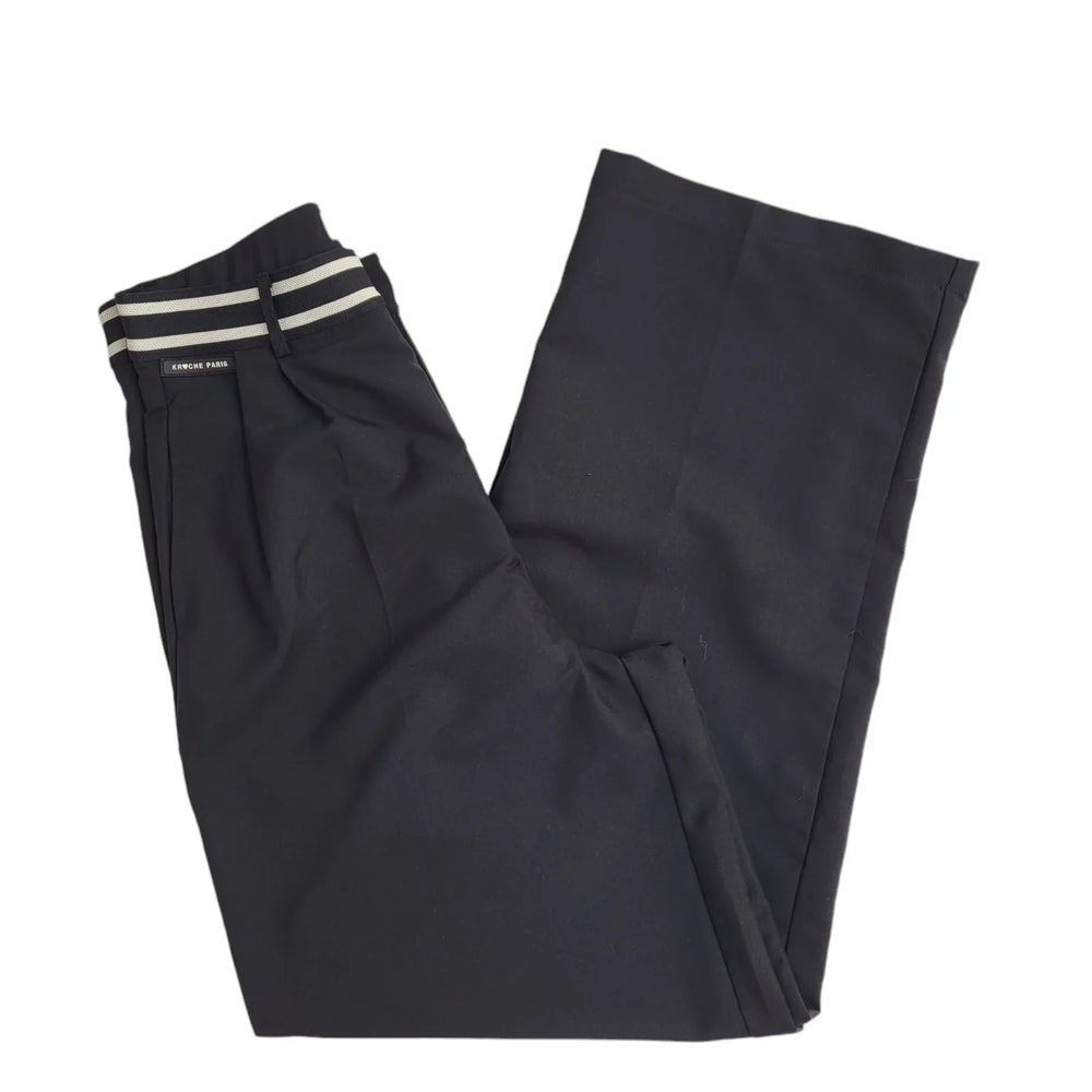 Kroche Black Wide Leg Dress Trousers Uk Women's Size M W28 L30 EE286