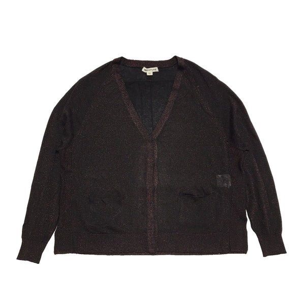 Whistles Black Red Glitter Button Cardigan Women's UK S 8 EU 36 H931