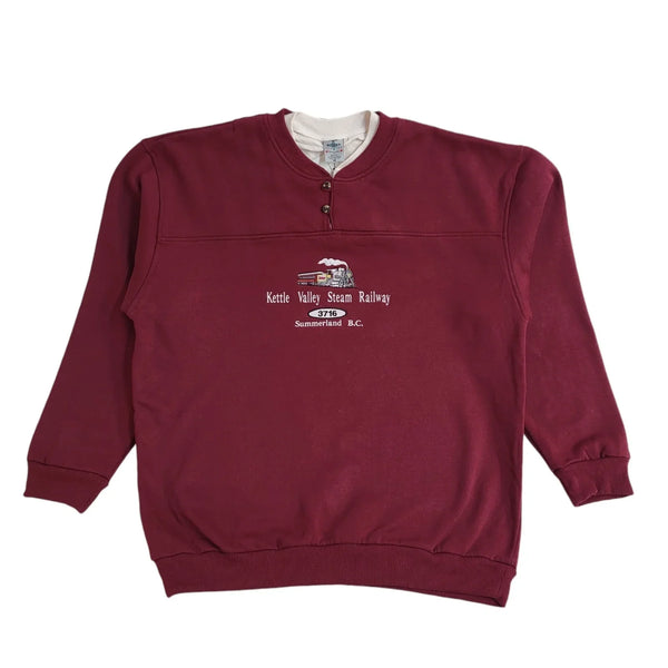 Canada Kettle Valley Steam Railway Burgundy 90s Sweatshirt BNWT UK Men's M
