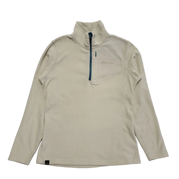 Berghaus White Fleece 1/4 Zip Base Layer Activewear Top Womens UK 16 DD25