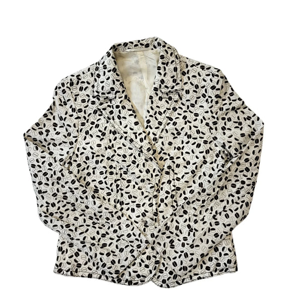 70s Vintage Coffee Bean Design Jacket Women's Size 8