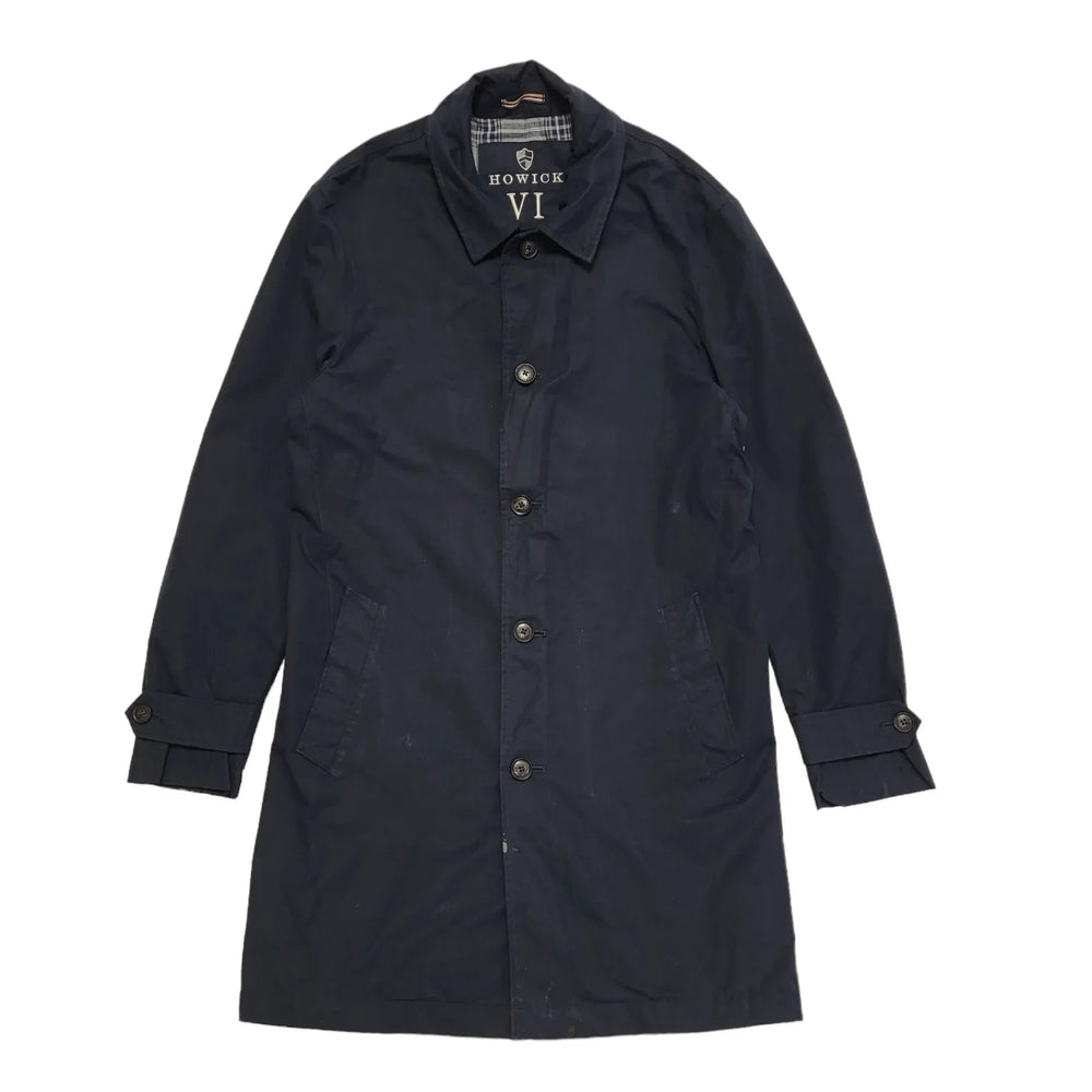 Howick VI Y2k Navy Blue Button Overcoat Uk Men's Size Medium
