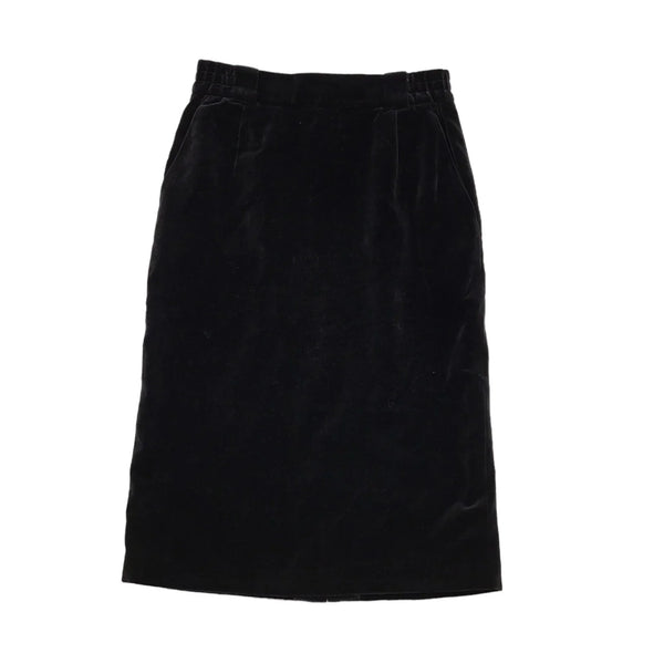 Basler Vintage 80's Black A-Line Velvet Skirt Uk Women's Size 10/12