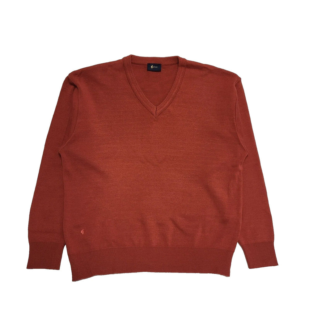 Gabicci Red L/Sleeve Knit V-Neck Casual Jumper Men's UK L EU 54 K348