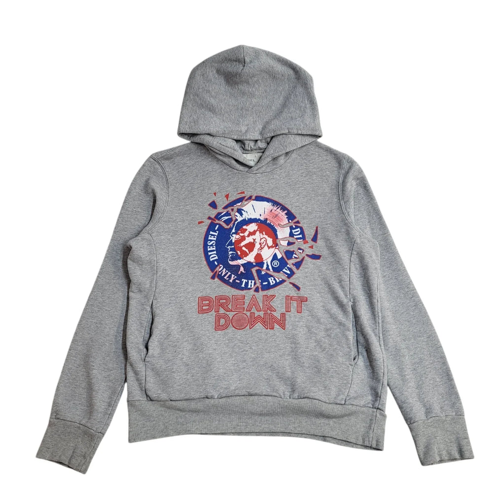 Diesel Sports Hoodie Grey Pullover Women's UK Size 16 EE748