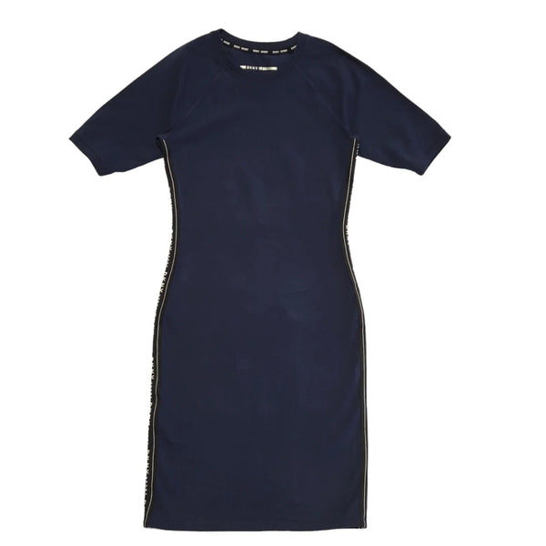 DKNY Sports Navy Blue Short Sleeve Bodycon Dress Uk Women's Size Small DD844