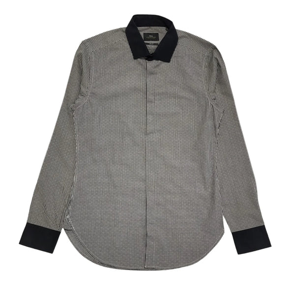 Moss London Black & White Checked Long Sleeve Shirt Mens UK S DD162