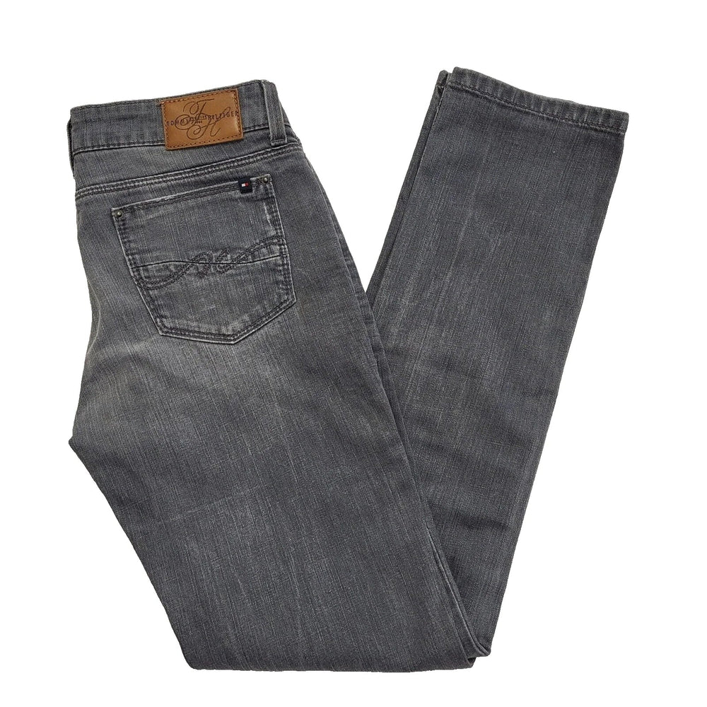 Tommy Hilfiger Straight Denim Jeans Grey Uk Women's S W27 L30 L167