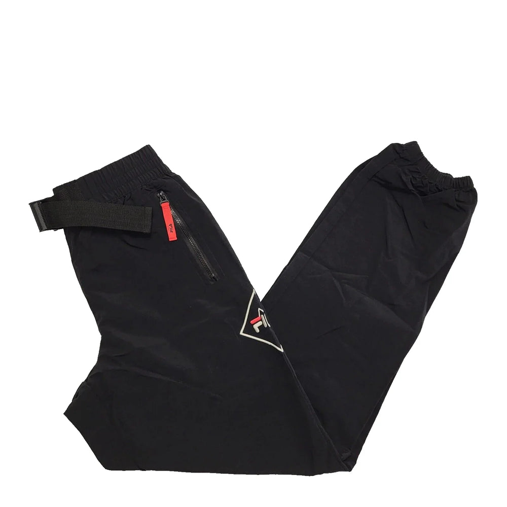 Fila Black Belted Straight Leg Tracksuit Bottoms UK Men's XS W28 L28 K173