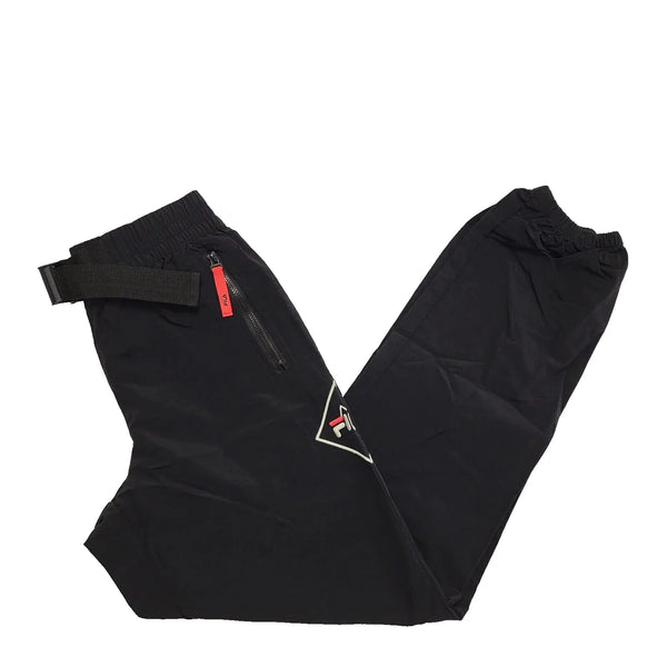 Fila Black Belted Straight Leg Tracksuit Bottoms UK Men's XS W28 L28 K173