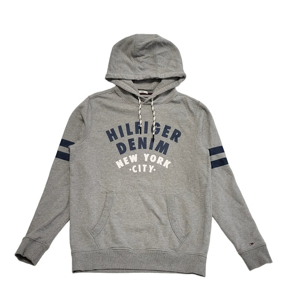 Tommy Hilfiger Sweatshirt Hoodie Grey Drawstring Mens UK Size L BB22