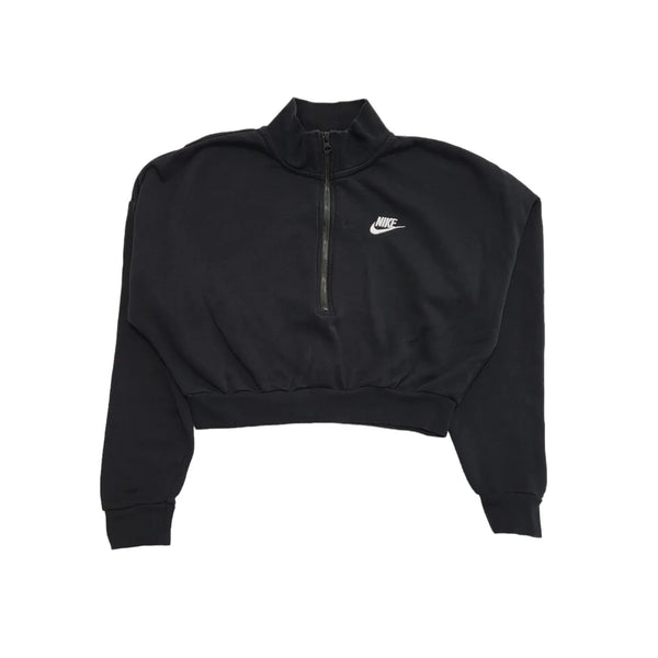 Nike Sports 1/4 Zip Cropped Black Sweatshirt Womens UK Size Small CC20