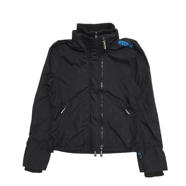 Superdry Wind Cheater Black Zipped Jacket UK Women's Size 10 K949