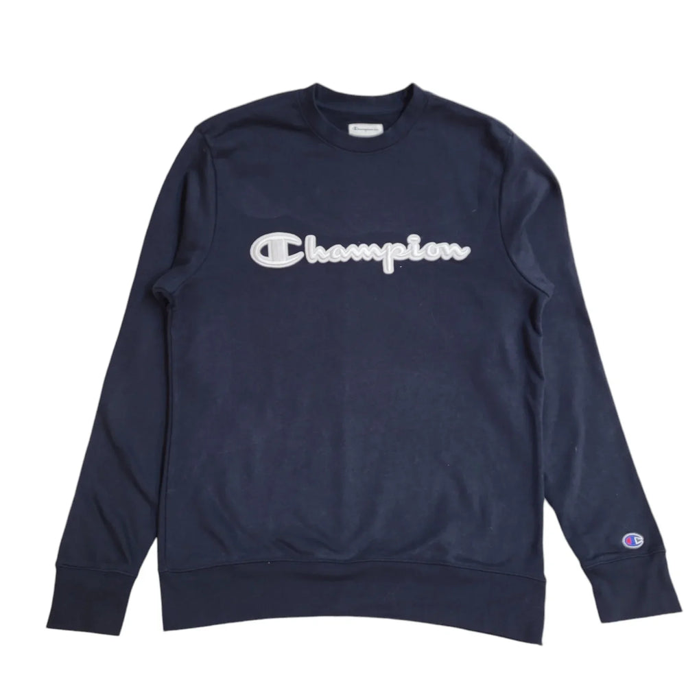 Champion Navy Blue Long Sleeve Crew Neck Sweatshirt Uk Men's Size M EE387