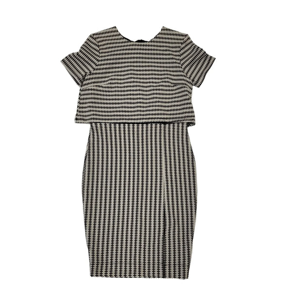 Miss Selfridge Black White Short Sleeve Formal Dress UK Women's 14 Bnwt BB343