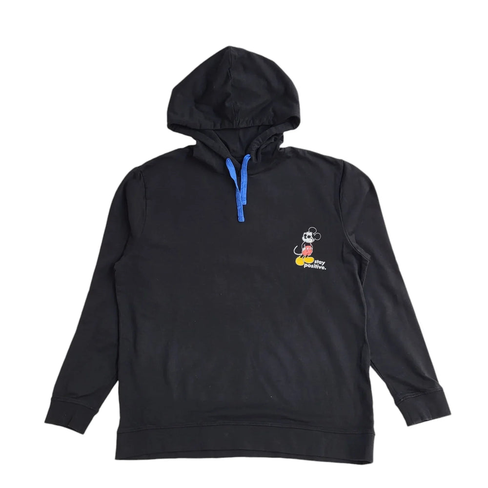 Mickey & Friends Black Pullover Over-sized Sweatshirt Hoodie UK Women's Size XL