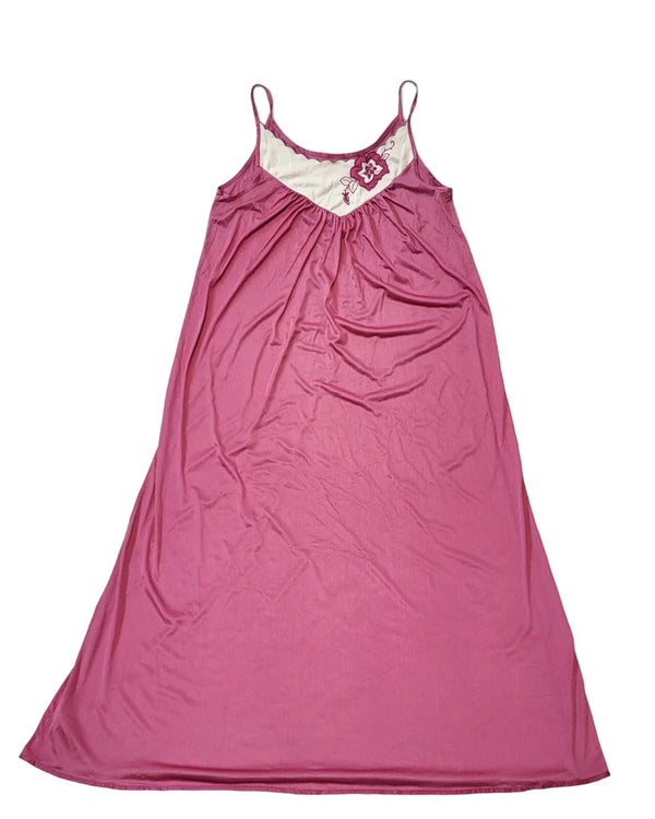 St Michael M&S 80's Vintage Pink & White Night Dress Womens UK XS EU 6