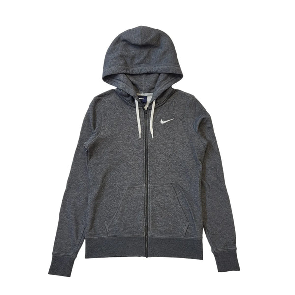 Nike Grey Drawstring Zipped Sweatshirt Hoodie Women's Uk S 8 H411