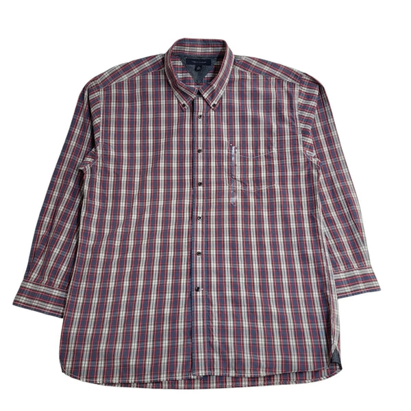 Tommy Hilfiger Blue Red White Check Long Sleeve Shirt Uk Men's Size XL EE857