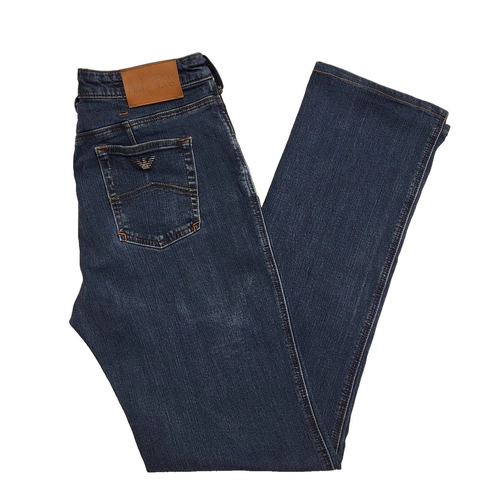 Armani Jeans Faded Blue Straight Leg Zipper Denim Jeans UK Men's S W30 L32 K89