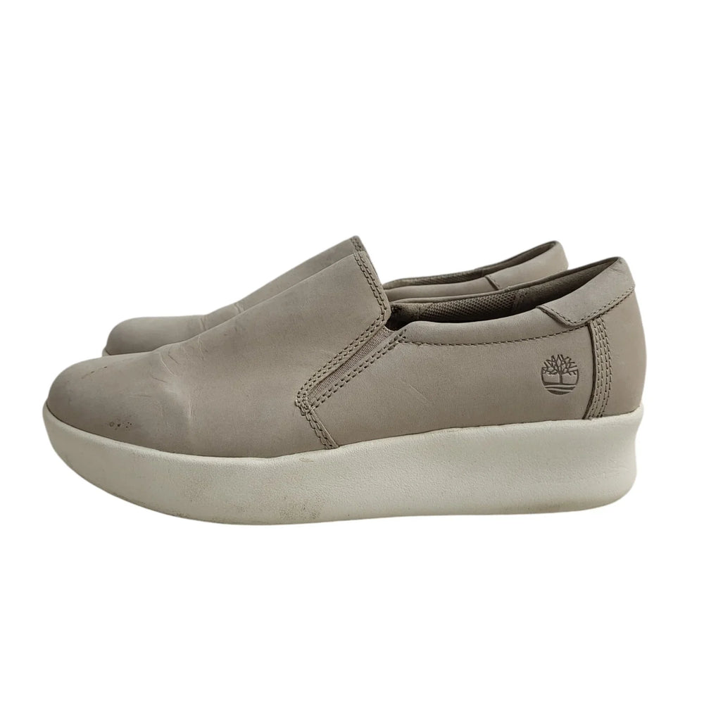 Timberland Beige Slip-Up Leather Shoes Uk Women's Size 4