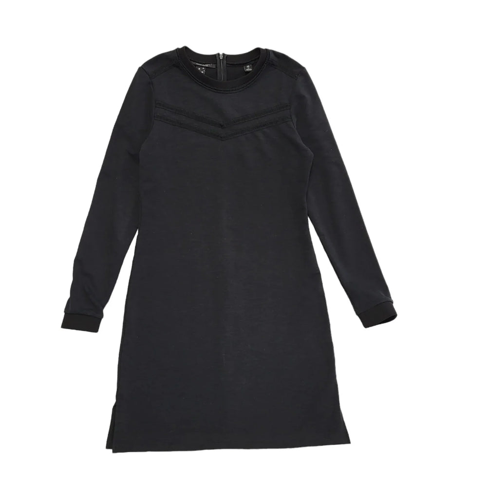 Scotch & Soda Black Long Sleeve Round Neck Dress Uk Women's Size 2XL DD530