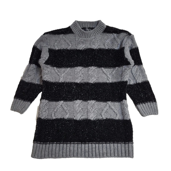 Mango MNG Grey Black Striped Oversized Jumper BNWT Womens UK Size M 10 L813