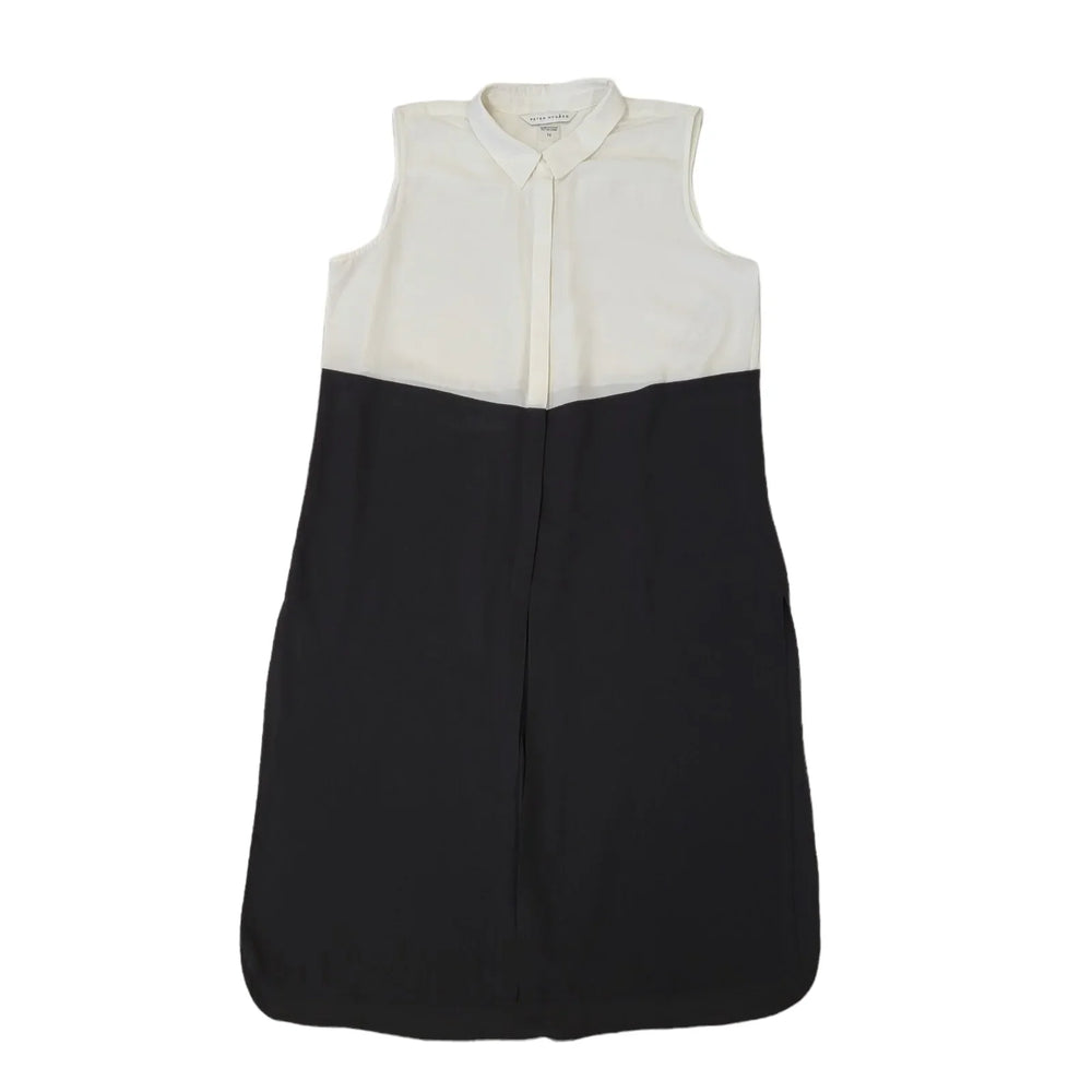 Peter Nygard Vintage Y2K White & Black Sleeveless Dress Uk Women's Size 14 Bnwt