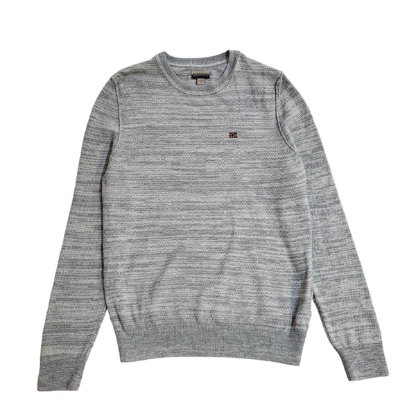 Napapijri Grey Round Neck Long Sleeve Jumper UK Men's S EE629