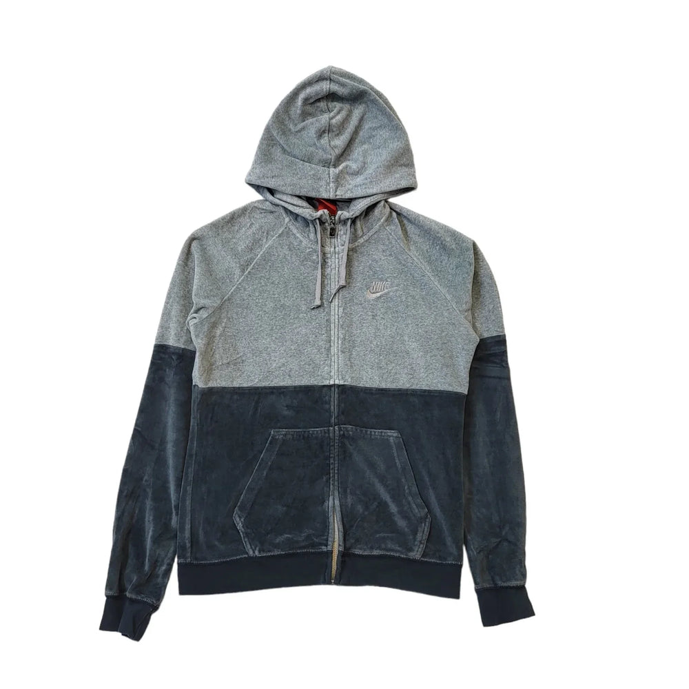 Nike Grey Zip Drawstring Sweatshirt Hoodie Women's UK M 10 EU 38 H149