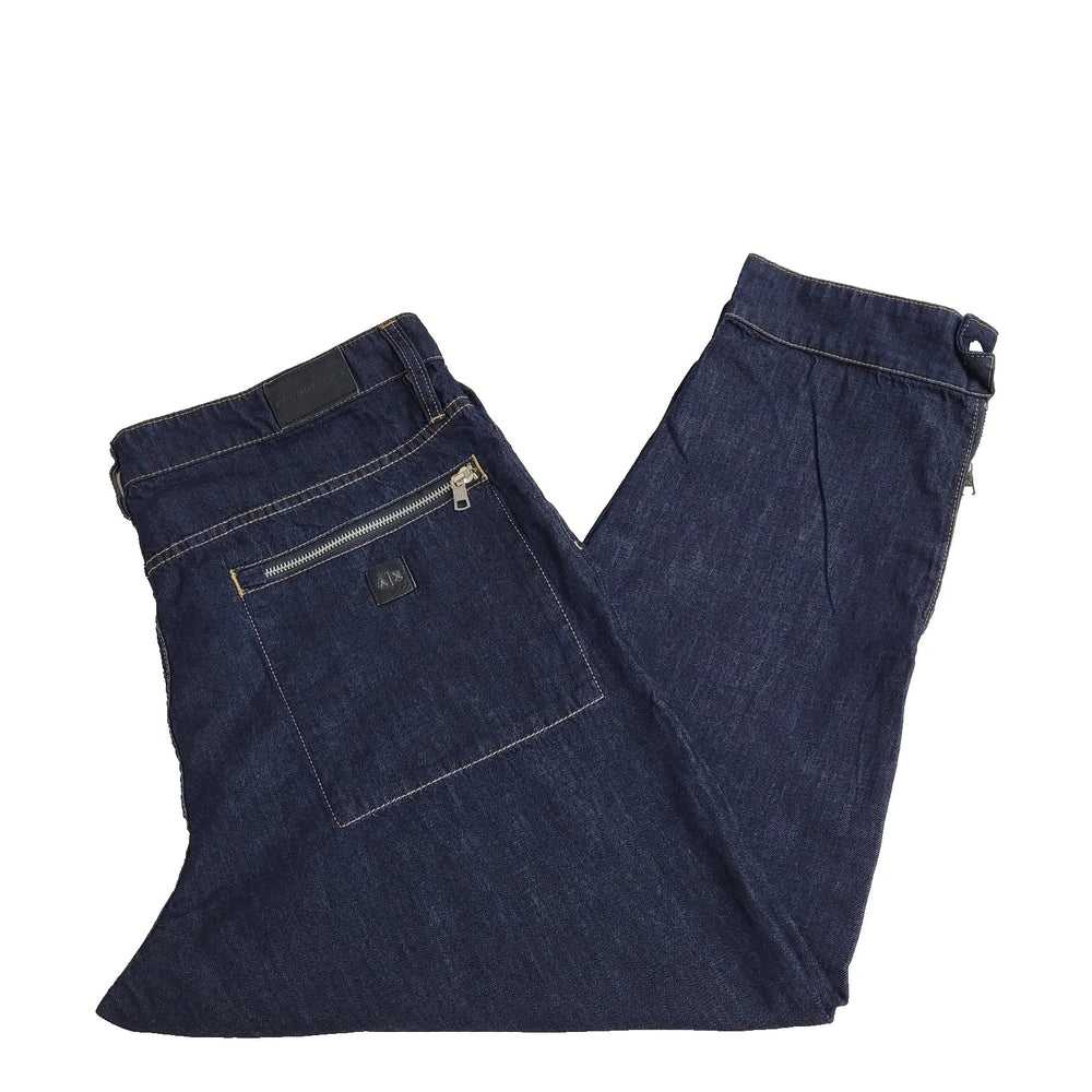 Armani Exchange Denim Jeans Dark Blue Cropped Uk Women's 16 W33 L25 L839