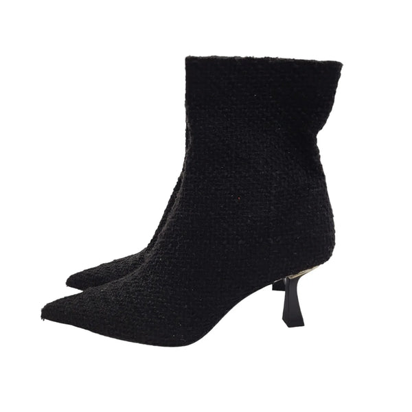 Zara Black Zip-Up Heels Ankle Boots Uk Women's Size 8 Bnwob