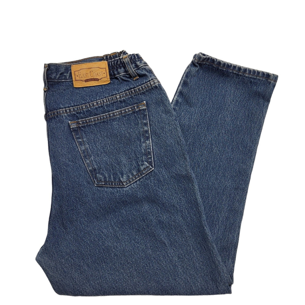 East Coast Faded Blue Tapered  Denim Jeans Men's xL W36 L28 H666