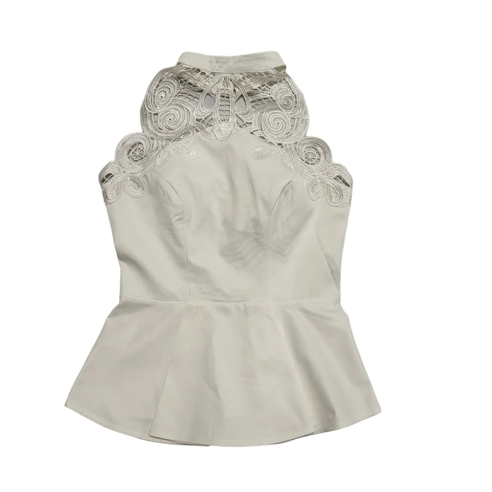 Lipsy Michelle Keegan White Lace Halter Neck Top UK Women's M 10 BNWT H760