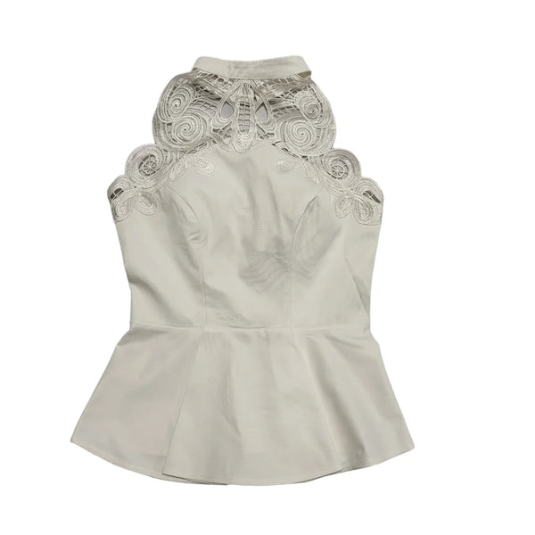 Lipsy Michelle Keegan White Lace Halter Neck Top UK Women's M 10 BNWT H760