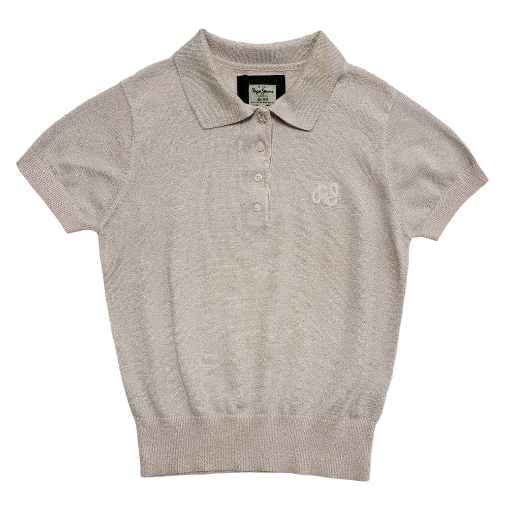 Pepe Jeans Vintage Y2k Pink Collared Polo Shirt Uk Women's Size Medium