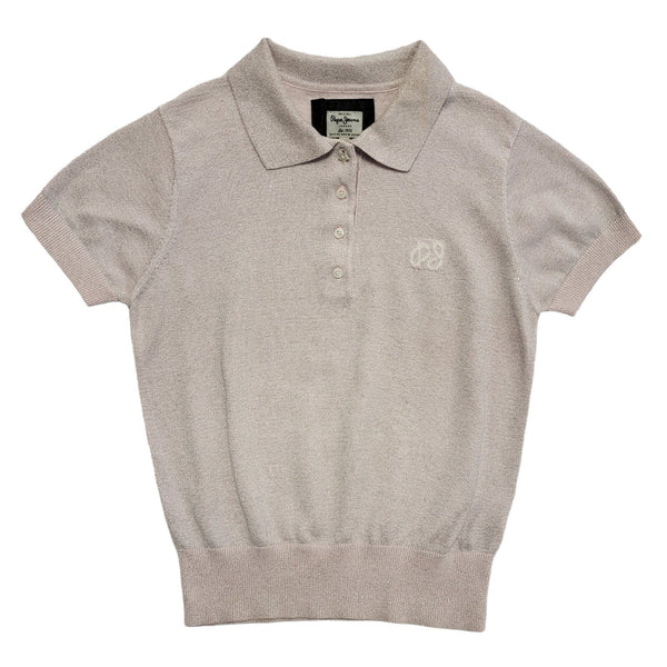 Pepe Jeans Vintage Y2k Pink Collared Polo Shirt Uk Women's Size Medium