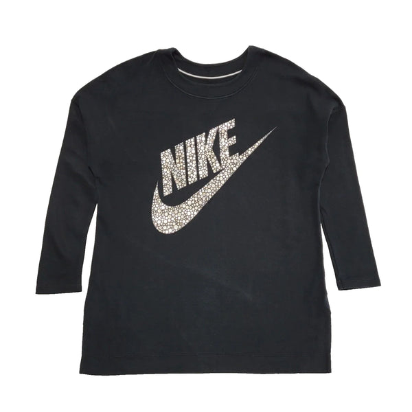 Nike Black Spell Out Long Sleeve Sports Sweatshirt UK Women's Large K143