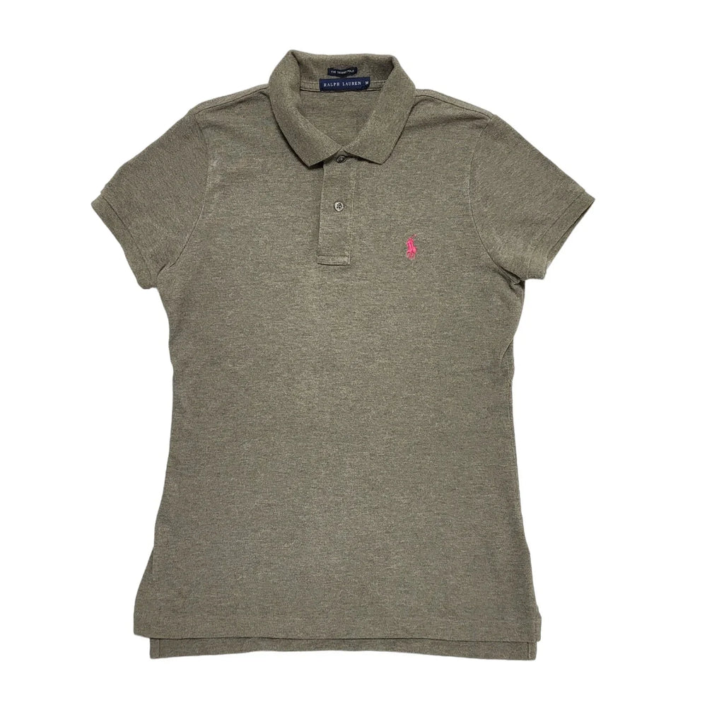 Ralph Lauren Grey Skinny Polo Shirt Women's UK Medium H679