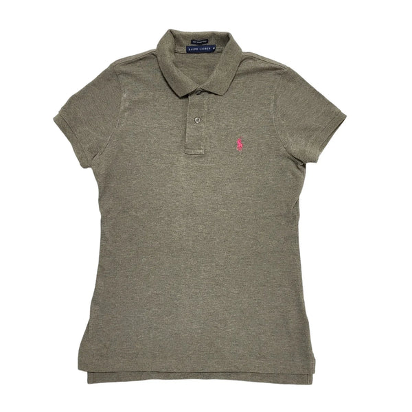 Ralph Lauren Grey Skinny Polo Shirt Women's UK Medium H679